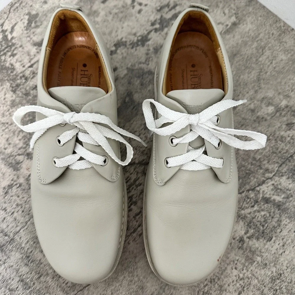 Samuel Hubbard Mens Vibram Leather Lace Up Comfort Shoes Gray Sole Size Mens 8.5